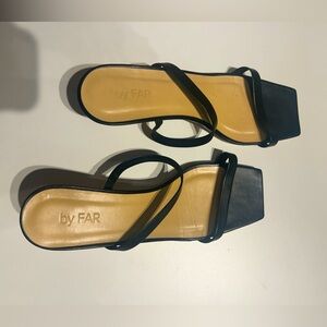 BY FAR Tanya black kitten heel sandals
